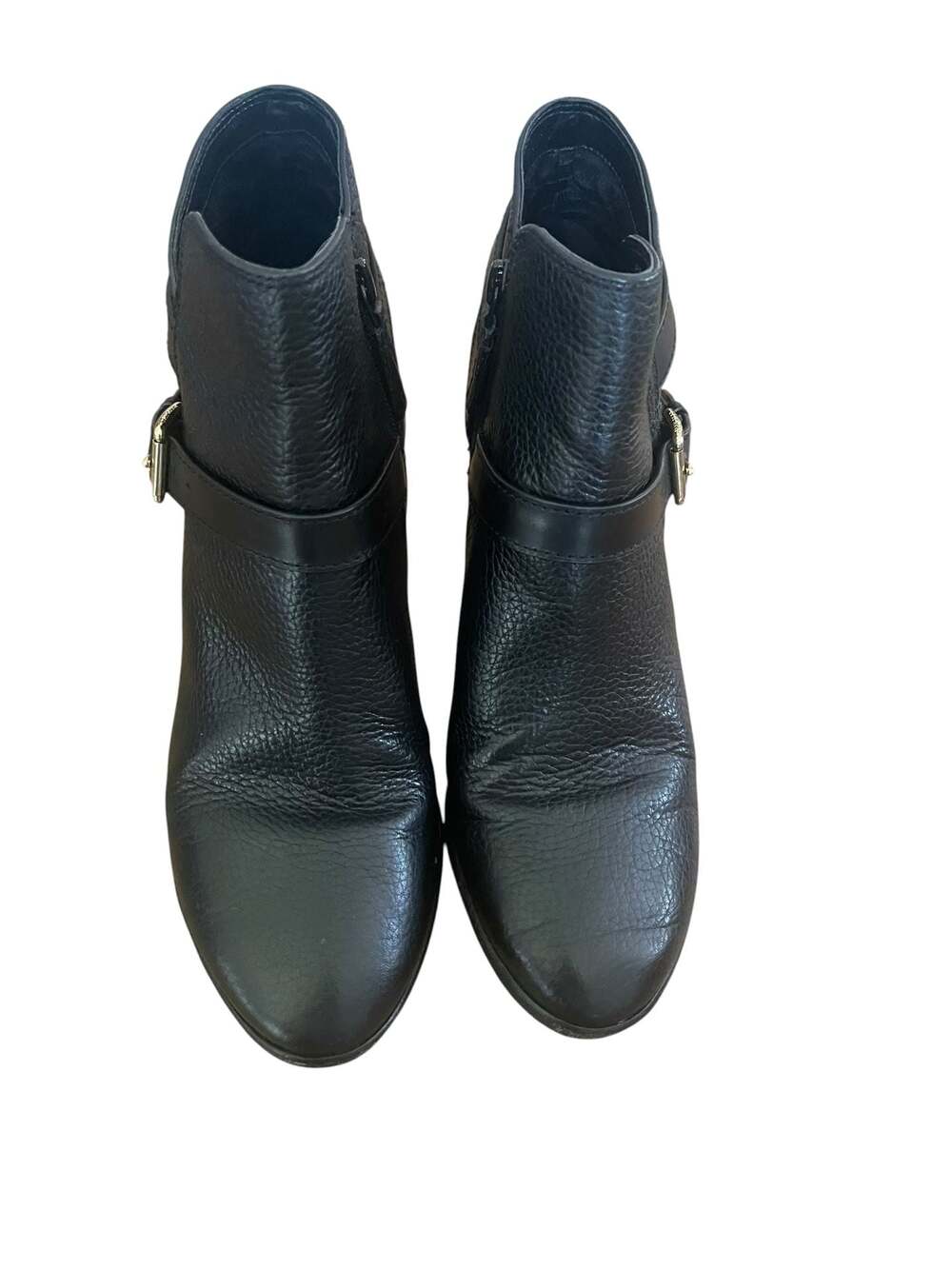 Cole Haan Grand.OS Black Leather Buckle Ankle Booties Block Heel 7.5B - Picture 8 of 12